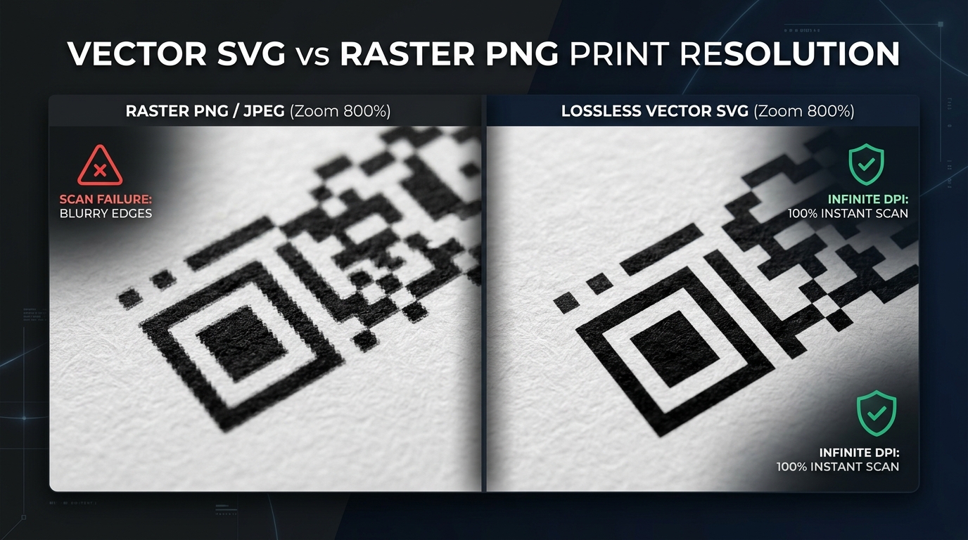 Vector SVG vs Raster PNG Print Resolution Comparison